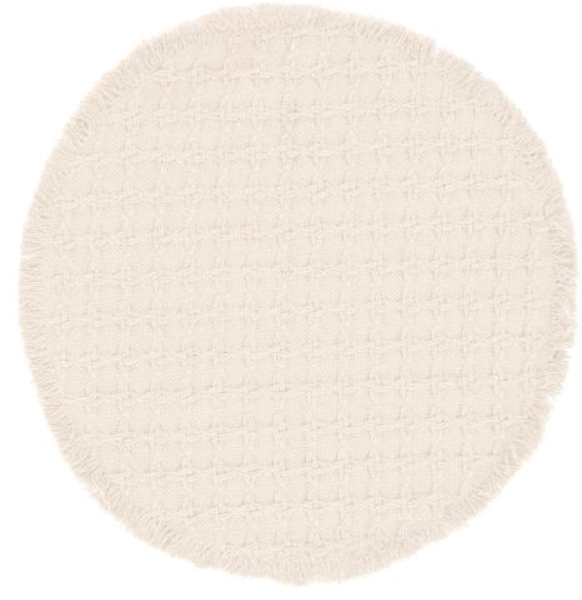 Tiseco - Placemat YUNA - SET/4 - boho - stof - Dia 38 cm - Rond, ivoor