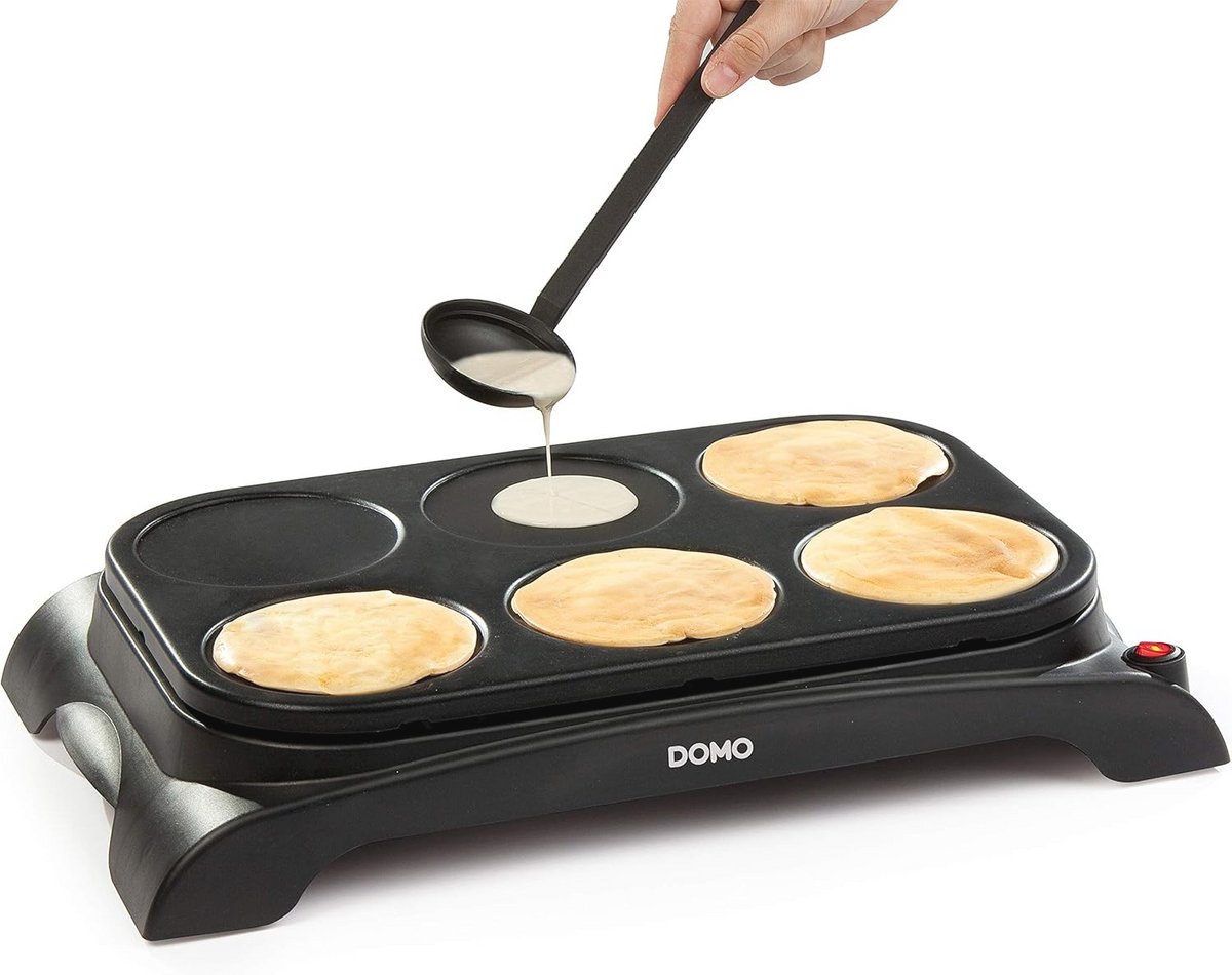 Pannenkoekenmaker - Apparaat Bakken - Snelle Maaltijden - Voor 6 Pannenkoeken - 115 cm Diameter - Zwart