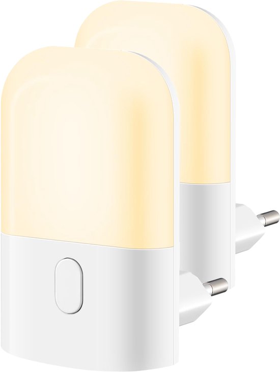 1 of 2 led-nachtlampjes voor in het stopcontact