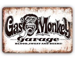 Signs-USA - Auto - Garage Sign - metaal - Gas Monkey - 20 x 30 cm