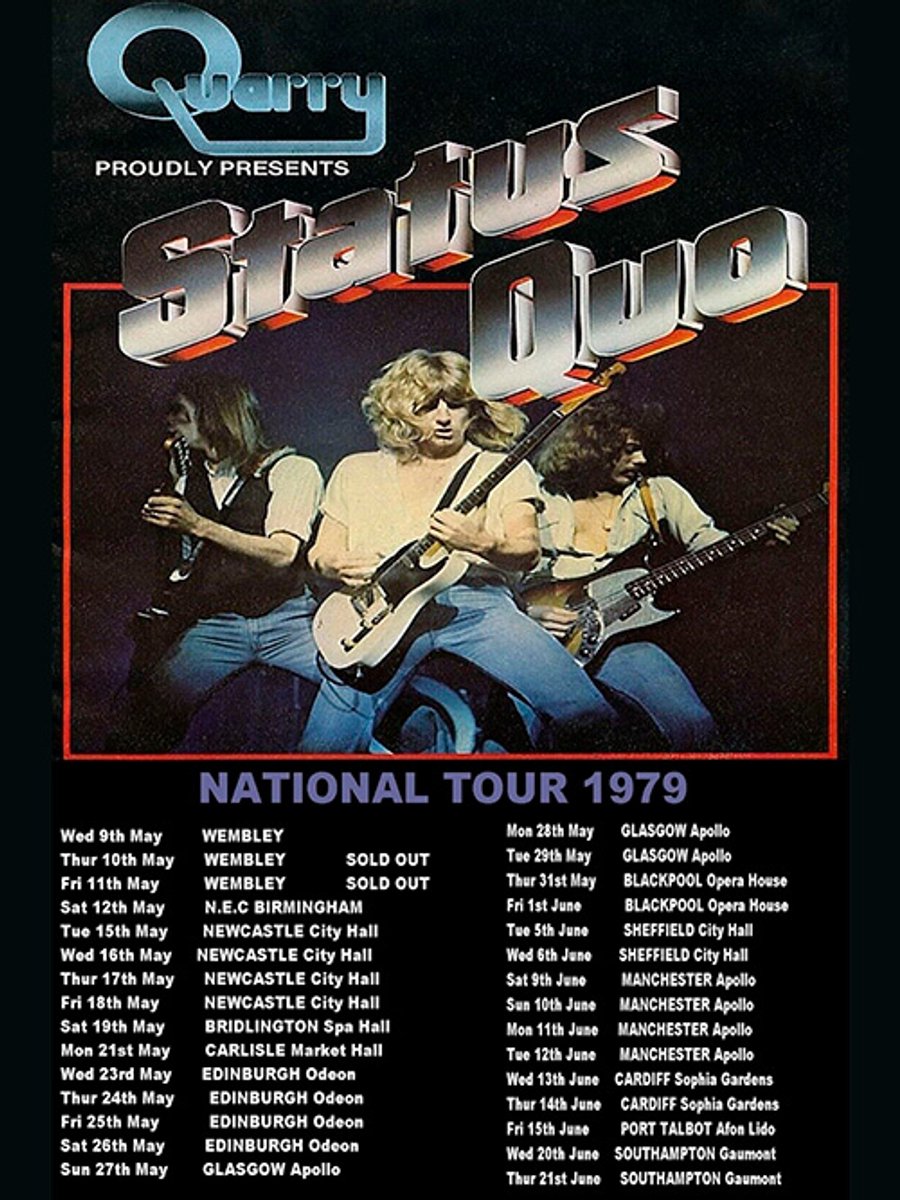 Signs-USA - Concert Sign - metaal - Status Quo - Tour 1979 - 20 x 30 cm