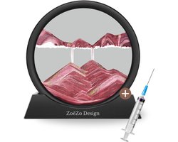 ZoeZo Design - Zandkunst - Roze - Bewegende Zand Kunst - Zandloper - Decoratie - Zand Ornament - Moderne Kunst - Zand - Sand Art - Sand Art Home Deco - Bewegende Zandkunst in Glas - Sand Painting - Zand Schilderij - Luxe Zandkunst - Luxe