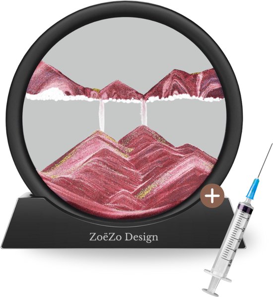 ZoeZo Design - Zandkunst - Roze - Bewegende Zand Kunst - Zandloper - Decoratie - Zand Ornament - Moderne Kunst - Zand - Sand Art - Sand Art Home Deco - Bewegende Zandkunst in Glas - Sand Painting - Zand Schilderij - Luxe Zandkunst - Luxe