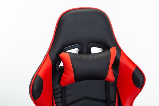 Chaise de Gaming Alora X-TREME - Rouge - Avec coussin de nuque et coussin de dossier réglable - Similicuir - Chaise de jeu - Chaise de Gaming - Chaise de bureau - Chaise de Office