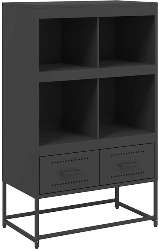 vidaXL Hoge kast 68x39x111,5 cm staal mosterdgeel, dressoir
