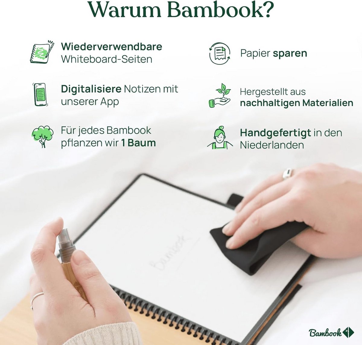 Luxe Bamboe Agenda A5 - Uitwisbare Planner voor 2025 met Gratis Pen & App — cadeau in Kalenders & Planners - foto 7