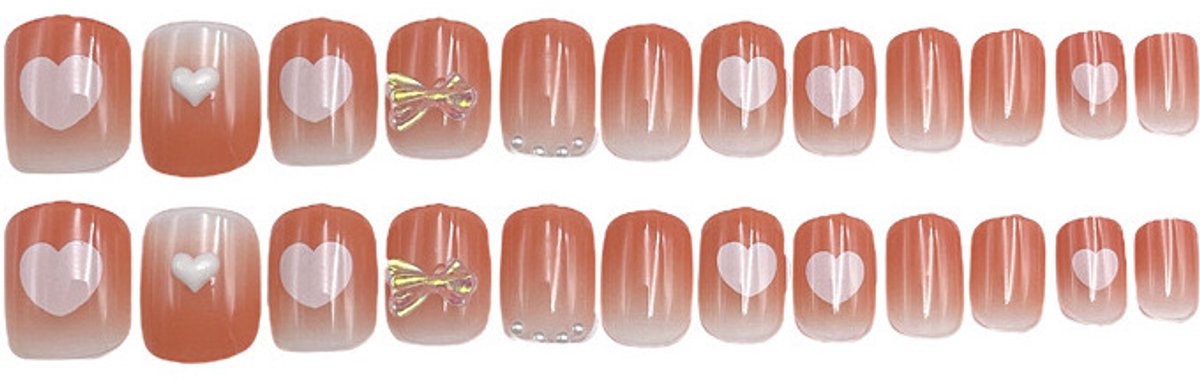 verymeet-24Plaknagels-Press On Nails -delicate & comfartable-Liefde vlinder stijl