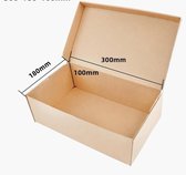 Kartonnen schoenendozen met deksel, 30x18x10 cm, multifunctionele opbergdoos voor thuiskantoor organisatie containers, opvouwbaar kartonnen doos, cadeau pakket (5 stuks)