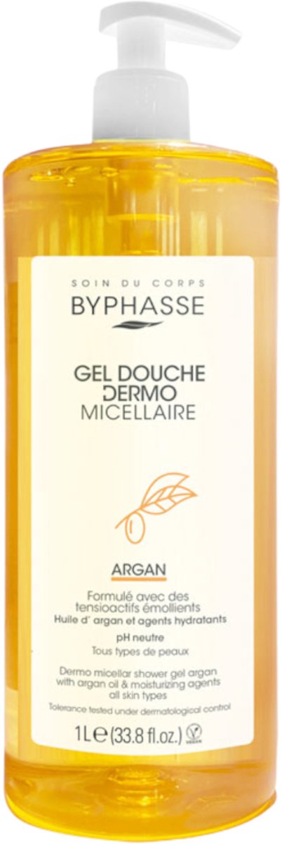 12x Byphasse 1l douchegel dermo micellaire argan