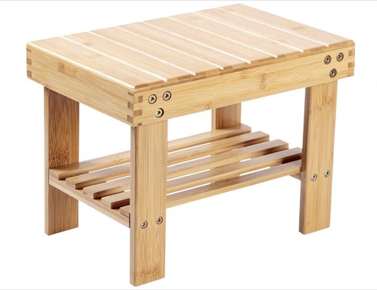 Bamboe Kleine Stoel Kruk Voor Kinderen,Houten Voetsteun Kruk,Multifunctionele Kleine Bamboe Kruk Lage Kruk Kinderen Bankje Voor Thuis Keuken Woonkamer Benodigdheden(Medium Square Bamboo Stool