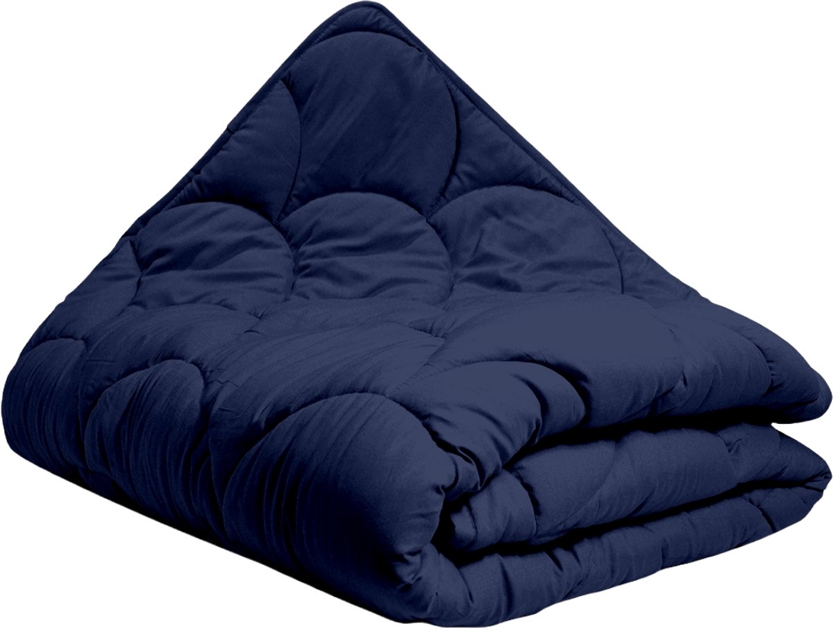 All in One Wasbaar Dekbed Easy 140x200 - Dekbed zonder overtrek - Hoesloos dekbed - Eazy dekbed - Gekleurd dekbed - All Year Winterdekbed & Zomerdekbed - Eenpersoons Dekbed - Dark Blue - Dekbedden