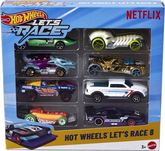 Hot Wheels Let's Race 8-pack - uit de Netflix serie