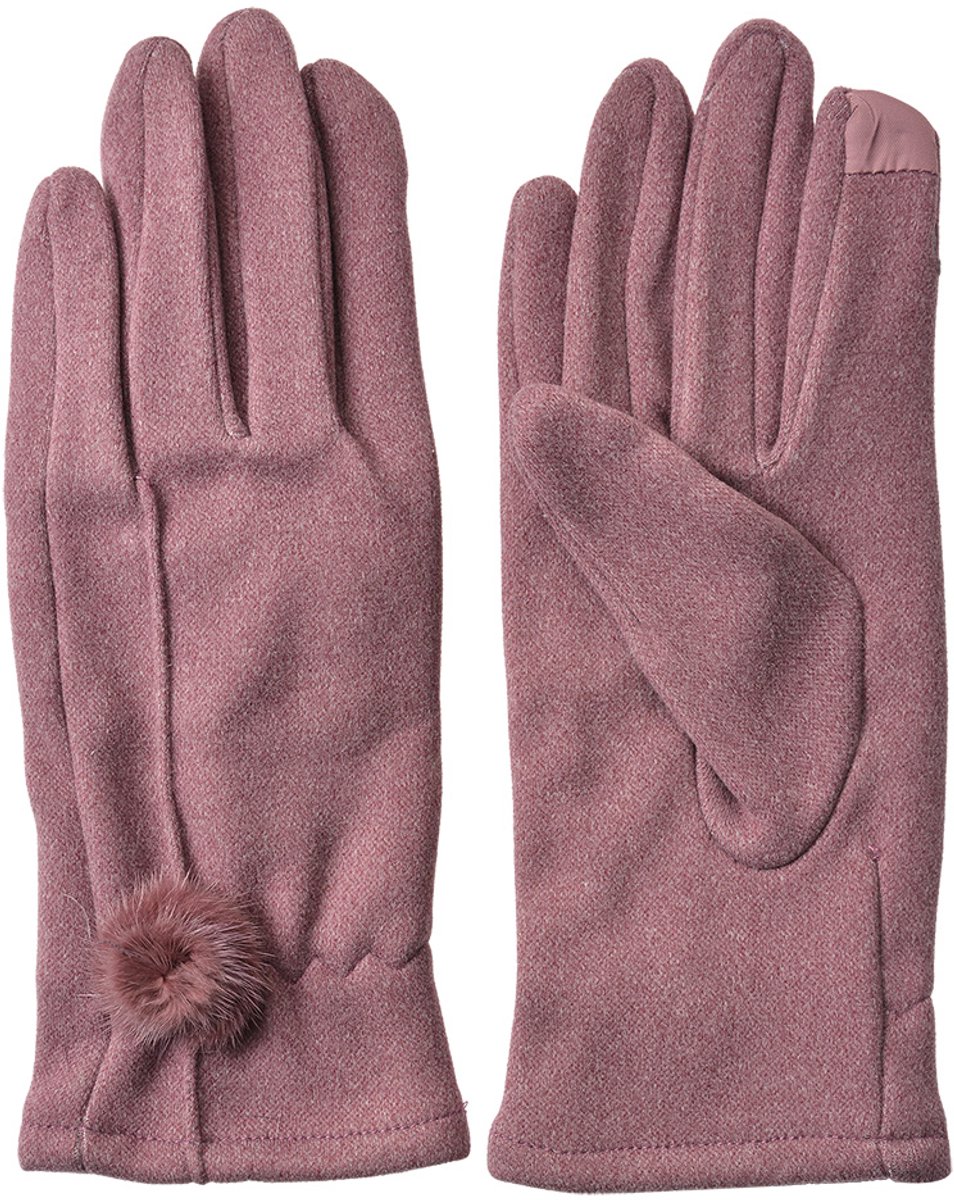 Clayre & Eef Handschoenen Winter 9x23 cm Paars Polyester