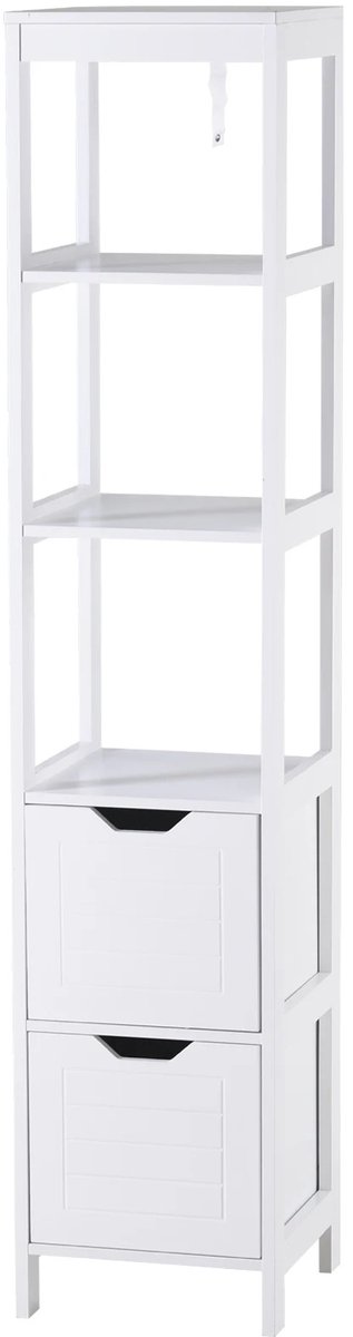 Badkamerkast - Badkamer Kast - Badkamerkasten Hoog - Badkamerkastje - Badkamer Kastje - Kast - Badkamer - Wit