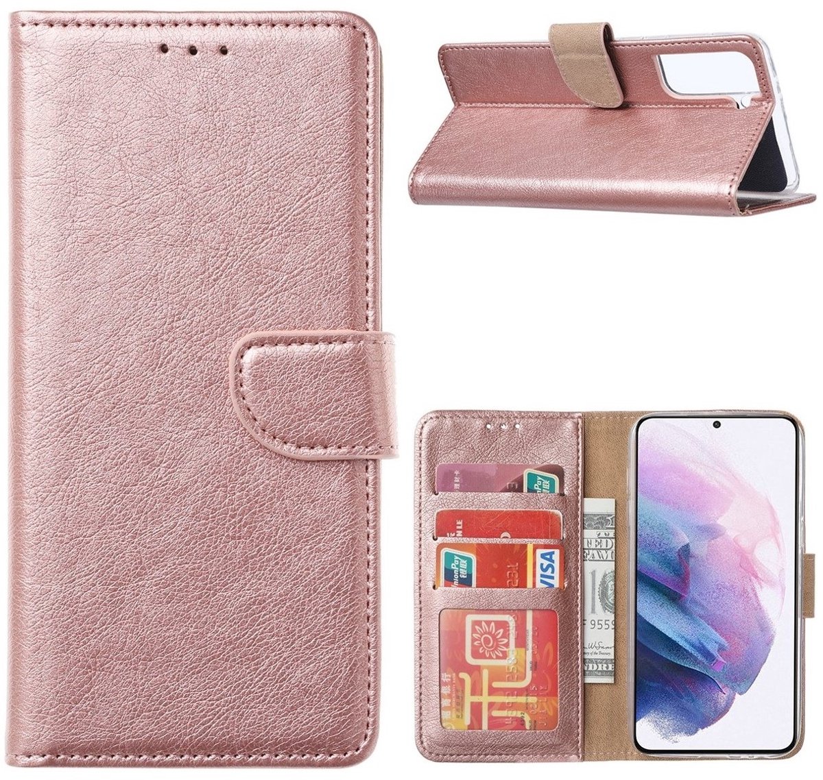 Cityhoesje – Bookcase – Geschikt voor – Samsung A36 – Rosegoud
