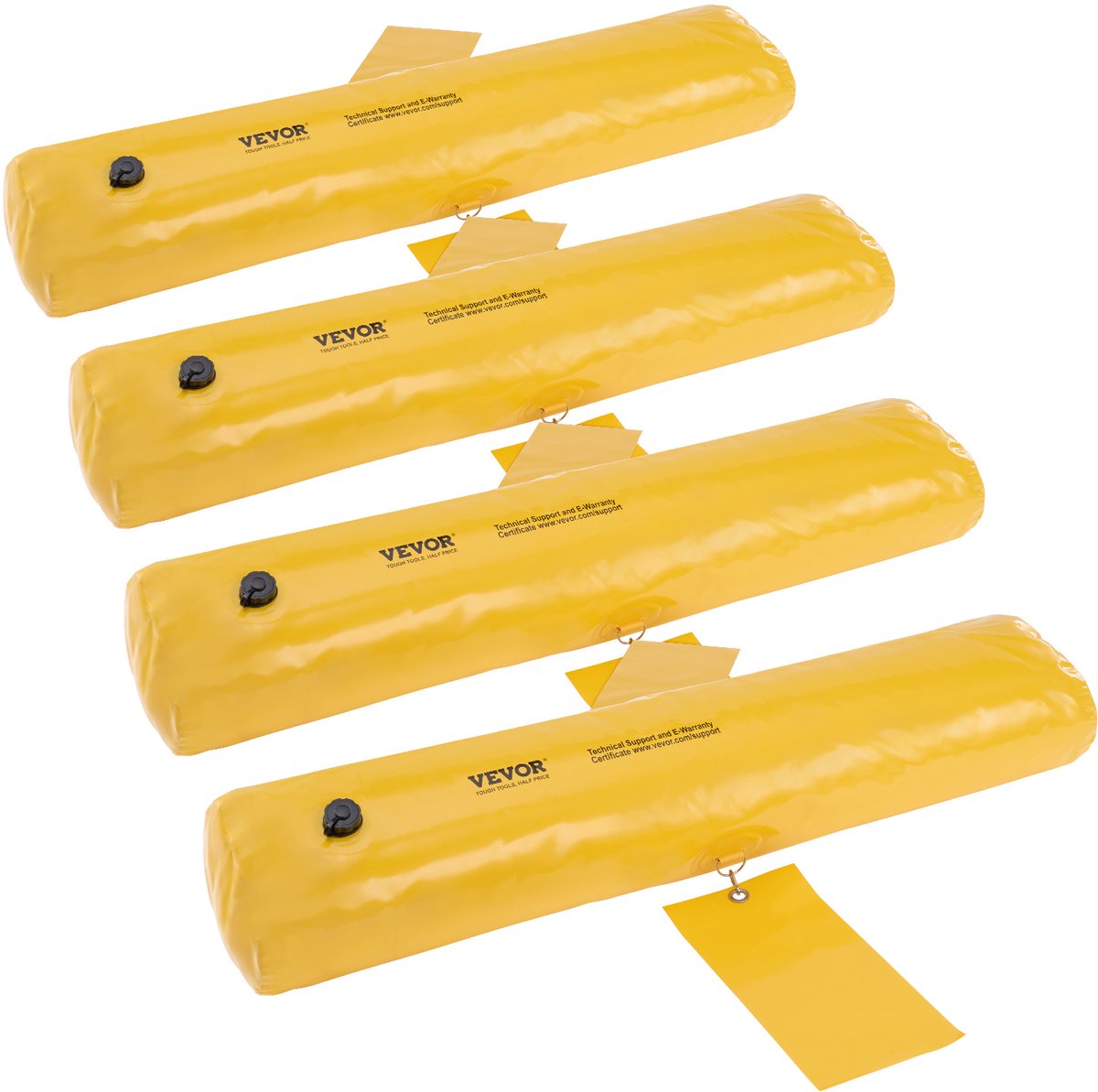 VEVOR Overstromingsbarrières, alternatief voor zandzakken, overstromingszakken, 4 stuks, overstromingsbarrières voor thuis, waterbarrières voor overstromingen, deuropening, oprit (4ft x 6in)