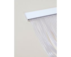 DEGOR - Luxe Lamellen Vliegengordijn 90x210 cm - Transparant/Wit - Incl. Bevestigingsmateriaal - Bestseller