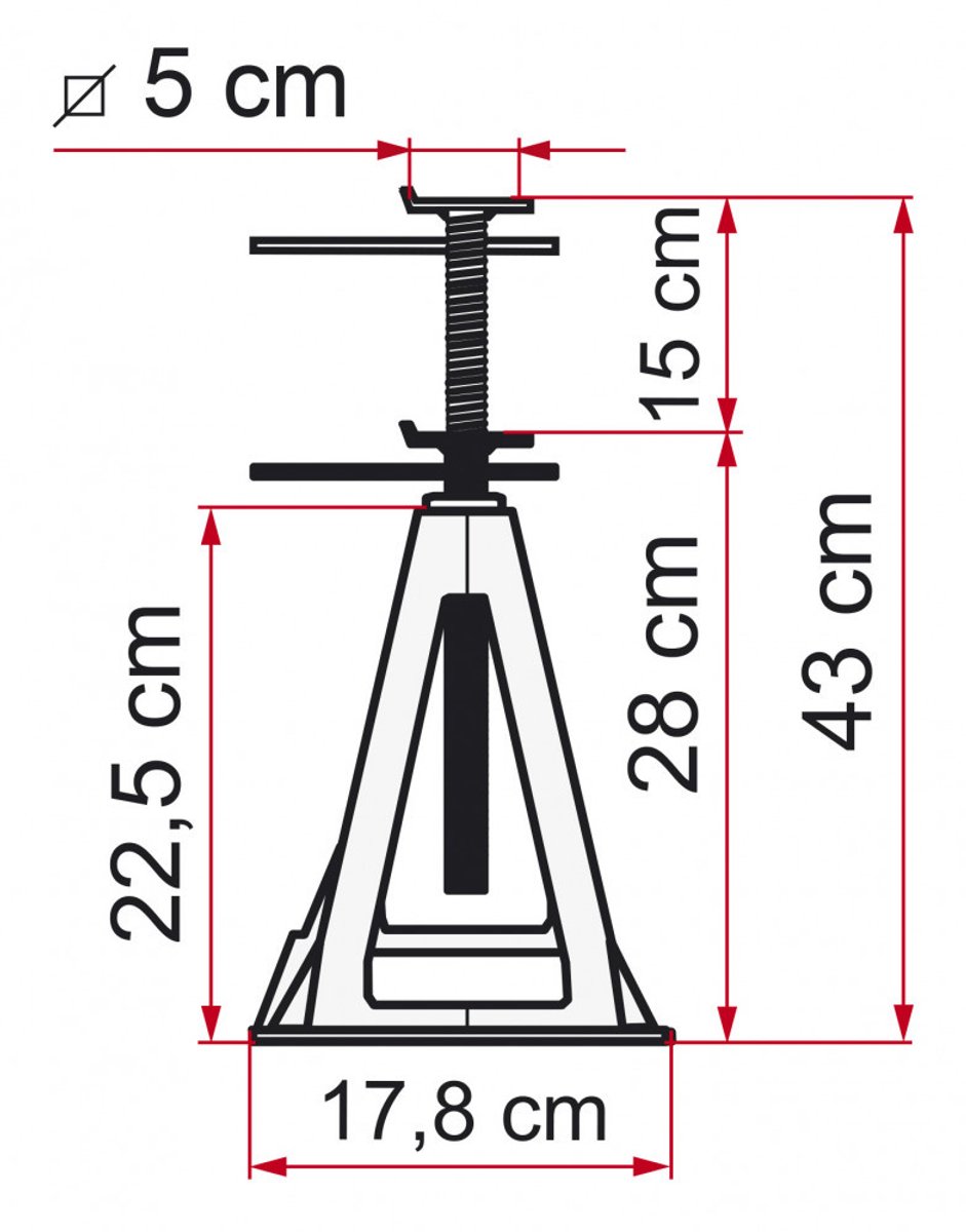 Assteunen aluminium Fiamma 4 stuks
