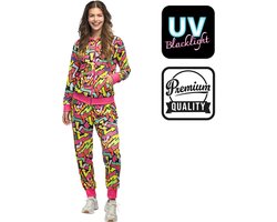 Boland - Trainingspak Street art babe UV (XL) - Volwassenen - - 80s - 90s - foute party - grappig - retro trainingspak - neon