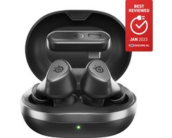 Arctis GameBuds — Actieve Noisecancellation — Mobiele app met audiopresets — 40 uur accuduur met Qi-oplaadcase — PC, Mobile & Playstation — Zwart