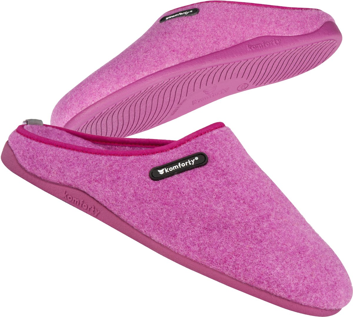 Komforty Dames Pantoffels | Paars - Roze | Maat 37 | Duurzaam | Antislip | Unisex | Topkwaliteit Sloffen van Italiaans wol | Uitneembare traag schuim zool