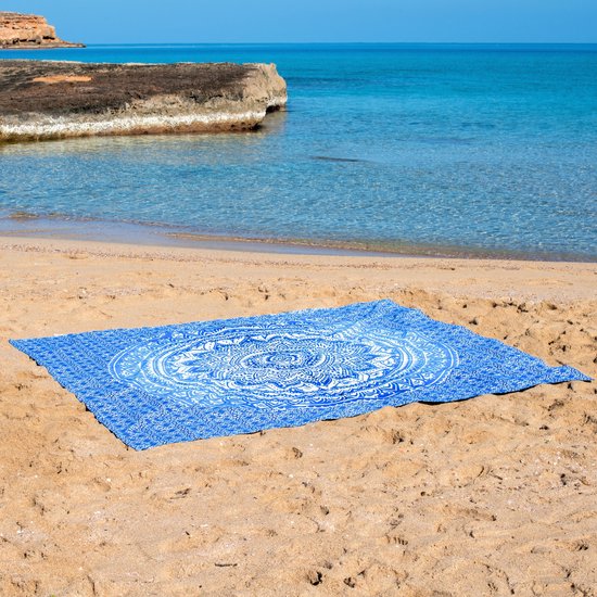 Strandlaken Jacquard fluweel Goodvibes blauw 140 x 200 cm | LE COMPTOIR Strandlaken Jacquard fluweel Goodvibes blauw 140 x 200 cm | LE COMPTOIR