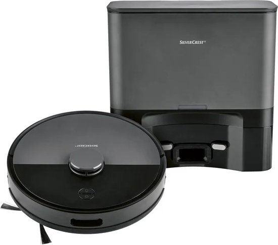 SILVERCREST® Robotstofzuiger met leegstation - Accuduur: max. 100 min. - Geluidsvermogen: 72 dB - 5 reinigingsstanden - Voor harde vloeren en kortpolig tapijt