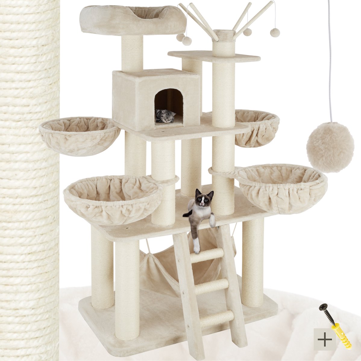 tectake plafondhoge kattenkrabpaal XXL