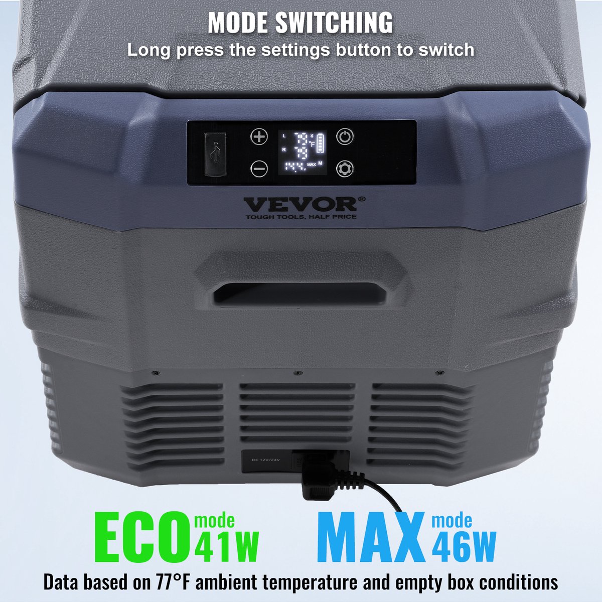 Glacière électrique VEVOR 53L – Double Zone, 12V, Pour Voiture Et Camping