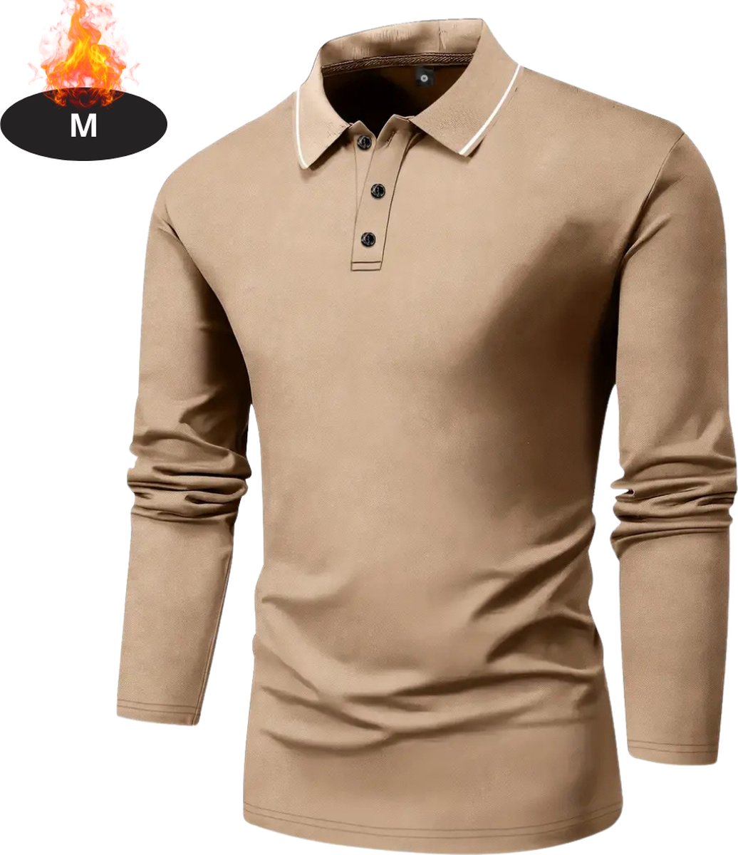 Nivard Poloshirt Heren T-Shirt Heren Shirt Overhemd Polo Shirt Lange Mouwen Creme