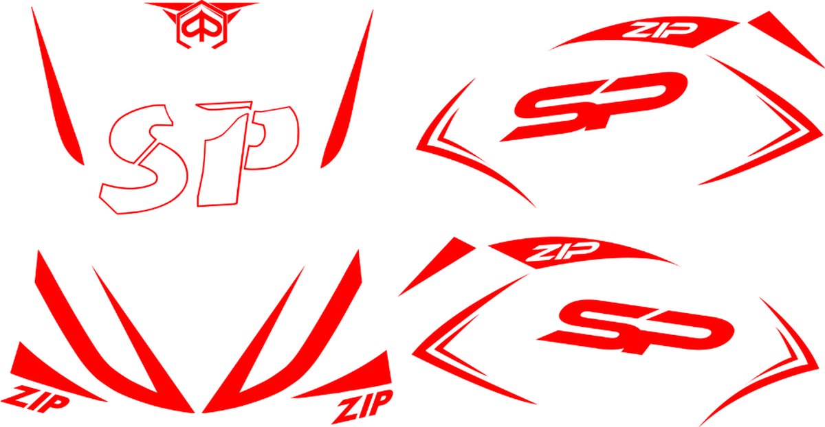 Stickerset Special Zip SP - Rood