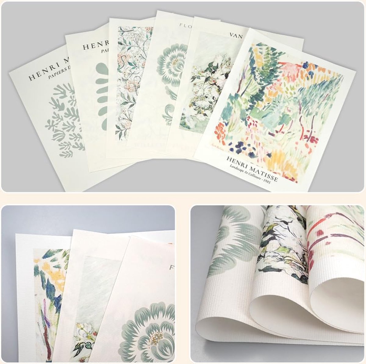 Vintage Bloemenmarkt Posters - Botanische Woondecoratie - Set van 6 - 20 x 25 cm — cadeau in Wonen & Interieur - foto 6
