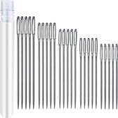 Somstyle 25x Aiguilles avec chas - 5 tailles - Set d'aiguilles à perles - Aiguilles à coudre