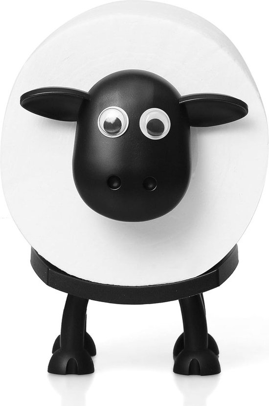 Porte-papier toilette en forme de mouton – Porte-papier toilette amusant sur pied – Support de papier toilette en forme de mouton noir imprimé en 3D – Rangement hilarant pour rouleaux de papier de soie – Décoration de salle de bain amusante