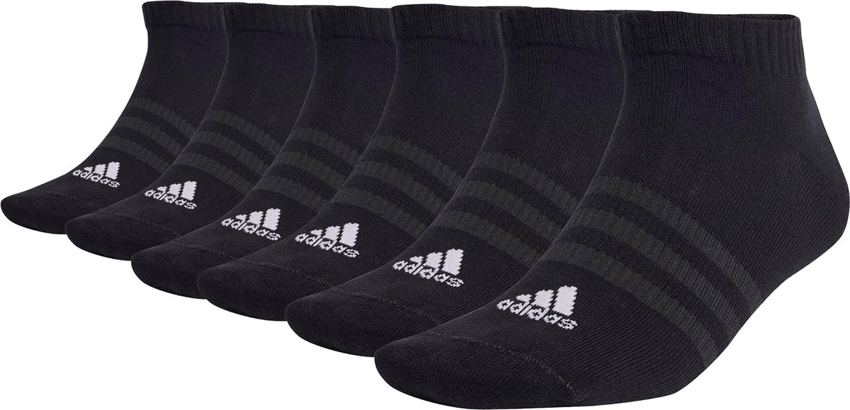 SOKKEN 6 paar adidas Sportswear laag uitgesneden sneakersokken unisex korte sokken Zwart