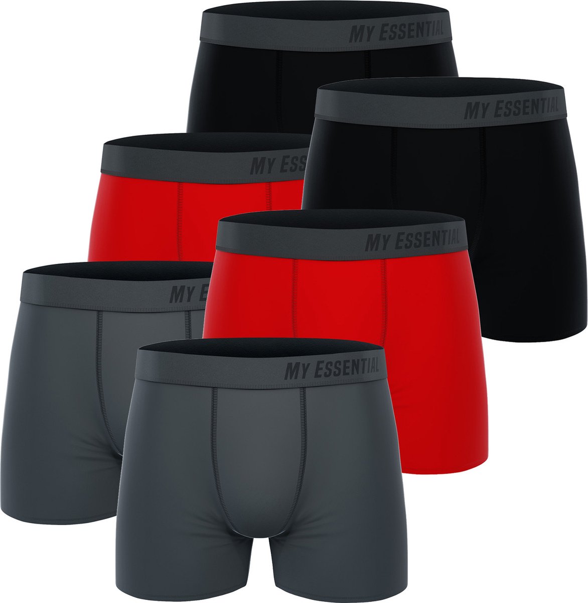 BOXERS 6 PACK My Essential Clothing Basic Boxershorts Katoen Biologische herenshorts Ondergoed MYE1BCX3