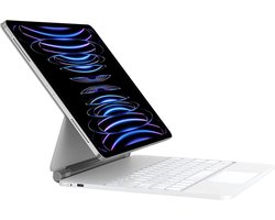 Étui pour clavier iPad adapté à Apple iPad Pro 11 pouces (2024) - Étui pour clavier magnétique Bluetooth - Clavier pour tablette - Étui pour tablette - avec pavé tactile, souris et Siècle des Lumières - QWERTY - Wit