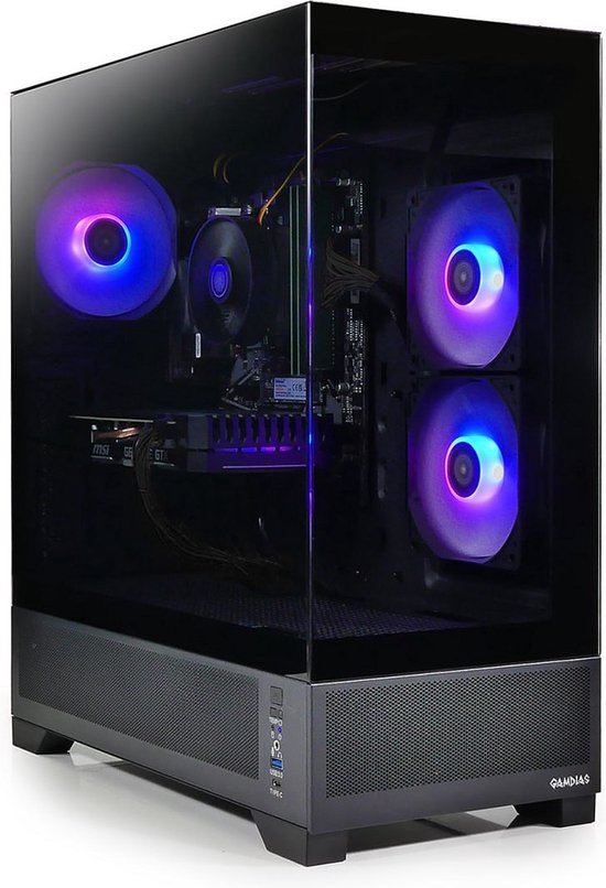 AMD Ryzen 5 5500 RGB Game PC – RTX 4060 Ti 16GB RAM – 512GB SSD (M2.0, NVMe) – WIFI – Win11 PRO – Gamdias Atlas M1