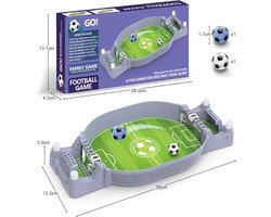 Mini Tafelvoetbal Bordspel - Compact Voetbalspel voor Kinderen & Volwassenen - Interactief Tafelvoetbalspel- Jongens en Meisjes speelgoed, Tafelvoetbal en Familiespel - Wit/Grijs Design - Voetbal Spel - Inc 2 balletjes