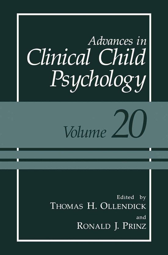 Advances in Clinical Child Psychology - cover