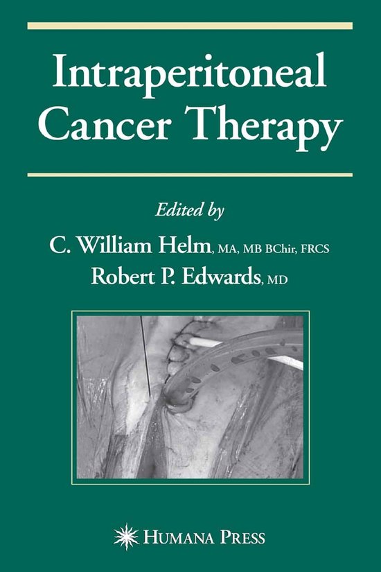 Livre : Thérapie du cancer péritonéal, avec une photo chirurgicale.