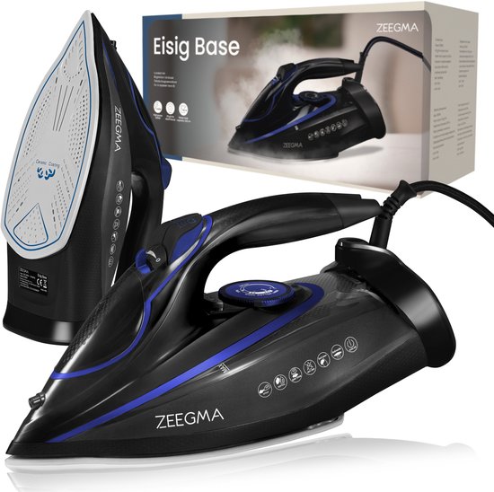 Zeegma Eisig Base - Strijkijzer - 3100W - Snel Opwarmen (30s) - 40 g/min Stoomafgifte - Keramische Strijkzool - ANTI-DRIP & ANTI-CALC - Automatische Uitschakeling