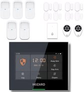 Hozard® Alarmsysteem | Sirene | Smart Home Beveiligingssysteem | Draadloos | Wifi & 4G | LCD Scherm | Incl Bel | Deur/Raam Sensoren | Beweging Sensoren