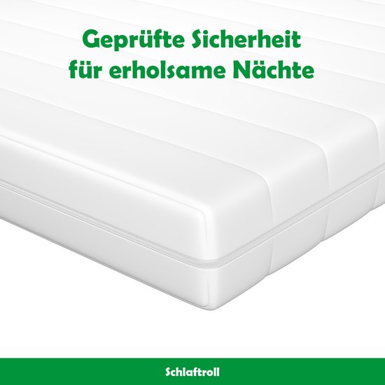 Koudschuim Matras - 70x200 - 7 zones - koudschuim - hoogwaardig plus tijk - 15 cm hoog - Gemiddeld