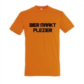 BIER MAAKT PLEZIER - KONINGSDAG -shirt - 100% Katoen - Maat L - Classic Fit - Oranje