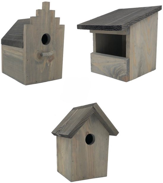 GARDEN SPIRIT Vogelhuisje set van 3 - Nestkast Roodborstje Koolmees