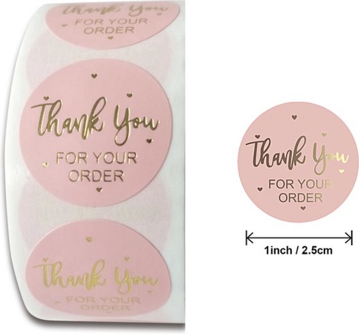 Knaak Thank You Stickers - 500 Stuks - 25 mm - Bedankt Stickers