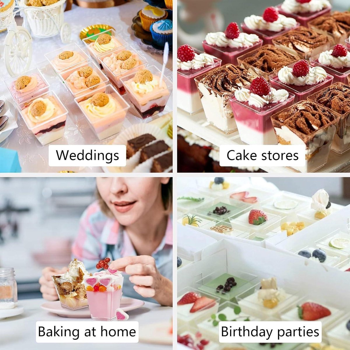 Verrine Plastique Lot De 240 Cuillères Dessert Transparentes 7.5cm