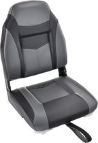 Siège de bateau à dossier haut COSTWAY, siège de bateau pliable avec rembourrage en éponge de 10 cm d'épaisseur, siège de barreur rembourré pour bateaux (noir, simple)
