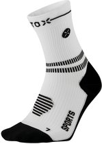 STOX Energy Socks Sportsokken Dames - Enkelsokken Wit / Zwart - Compressie Sokken Sport - Maat S: 36-38 - 1 Paar